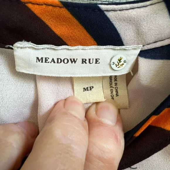 Anthropologie meadow rue blue white stripe top sleeveless mp medium petite - Picture 4 of 14